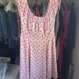 Pinup Couture Pink and White Floral Backless Dress